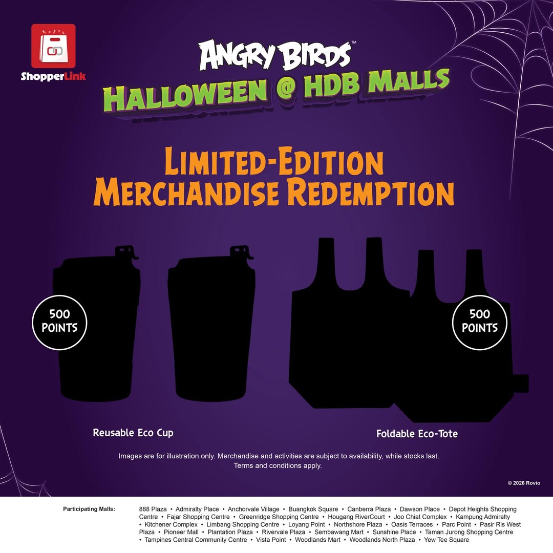Angry Birds Halloween Merchandise Redemption at HDB Malls from 21 September