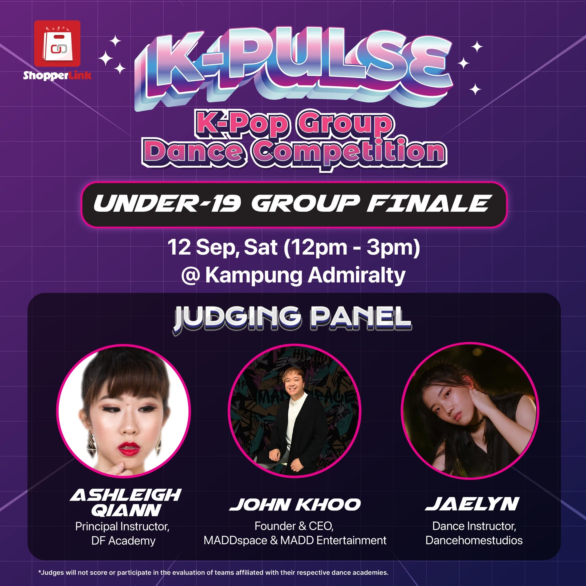 Under-19 Group Finale judging panel at Kampung Admiralty