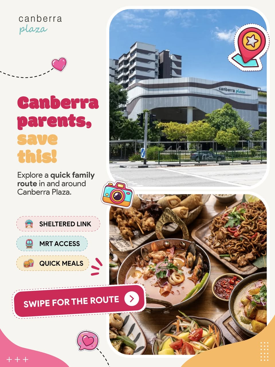 Canberra Plaza exterior with Southeast Asian food options