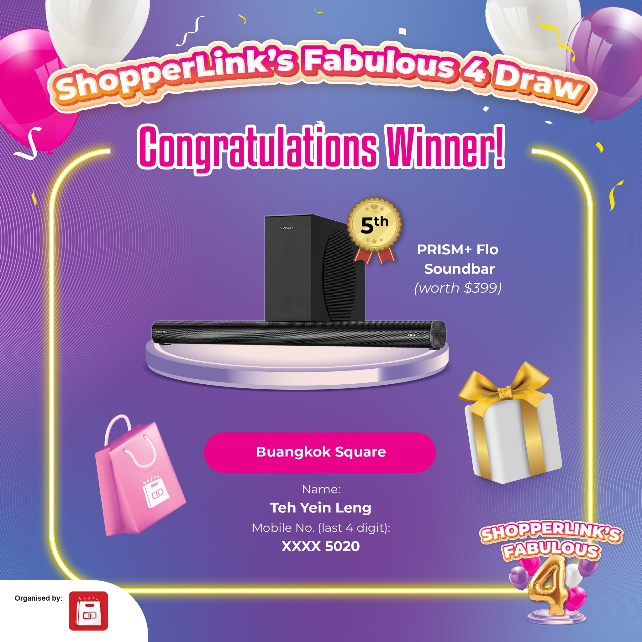 ShopperLink's Fabulous 4 Draw winning moment