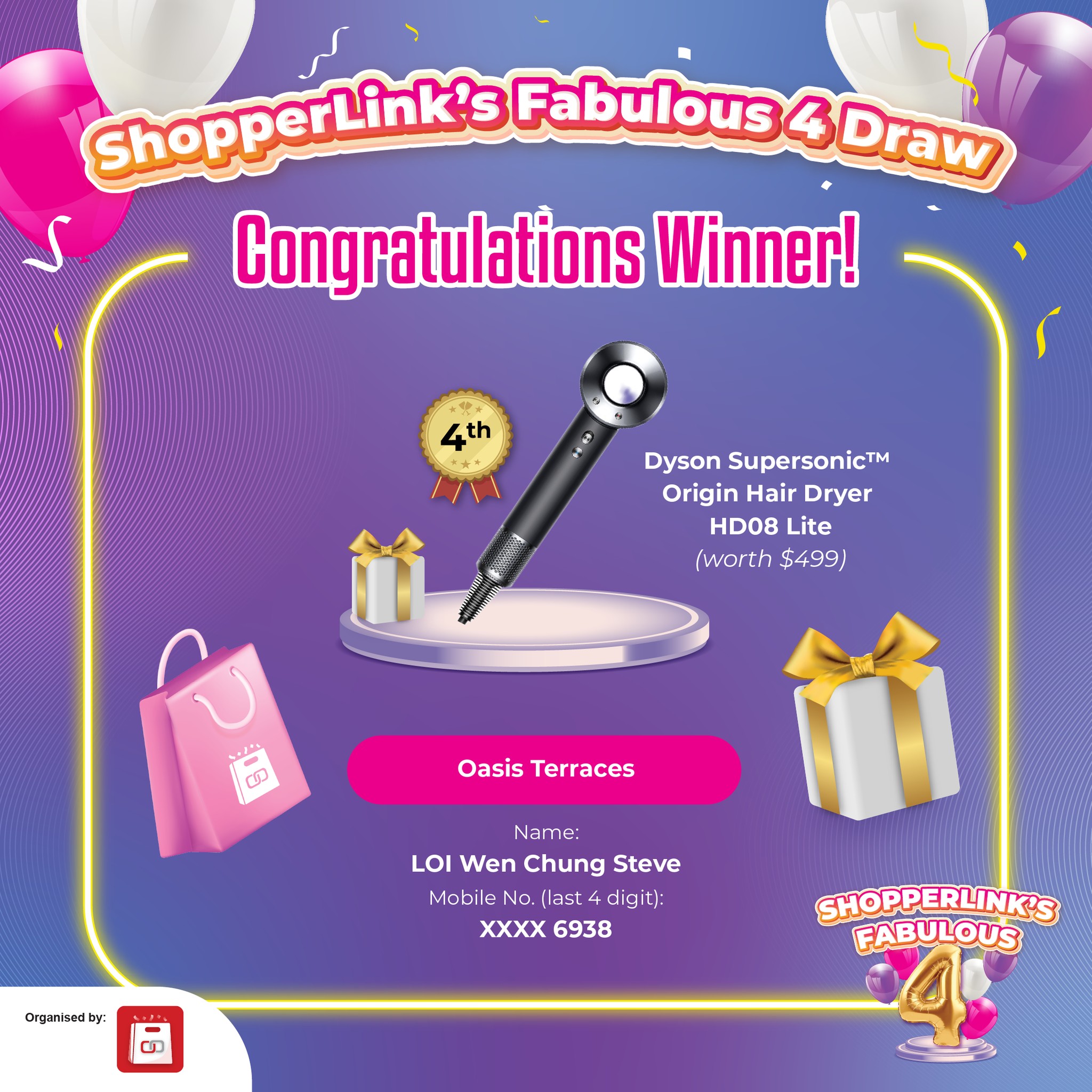 Exciting win at ShopperLink's Fabulous 4 Draw