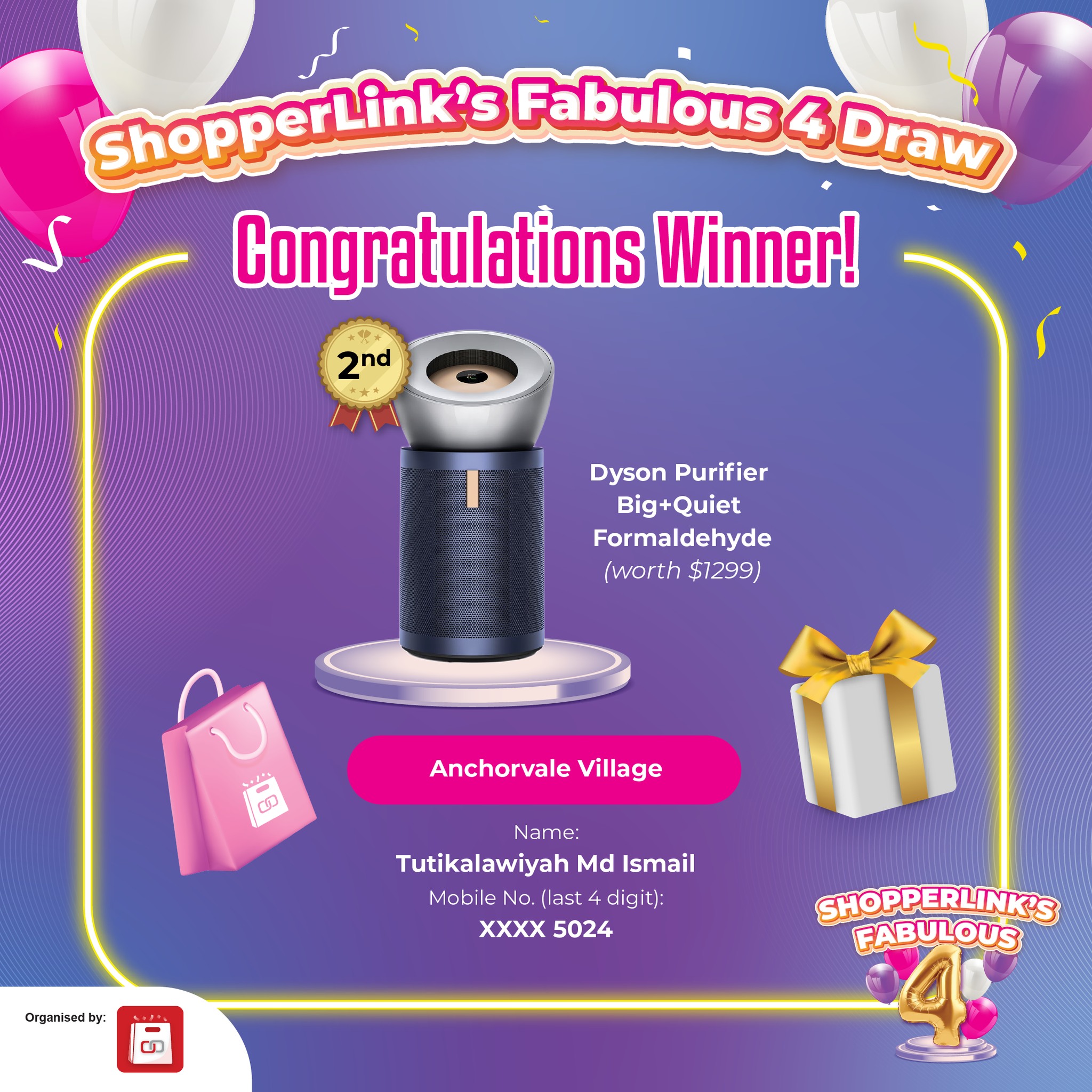 Joyful celebration from ShopperLink's Fabulous 4 Draw