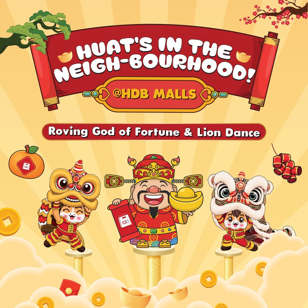 Traditional Lion Dance performance at a local shopping mall