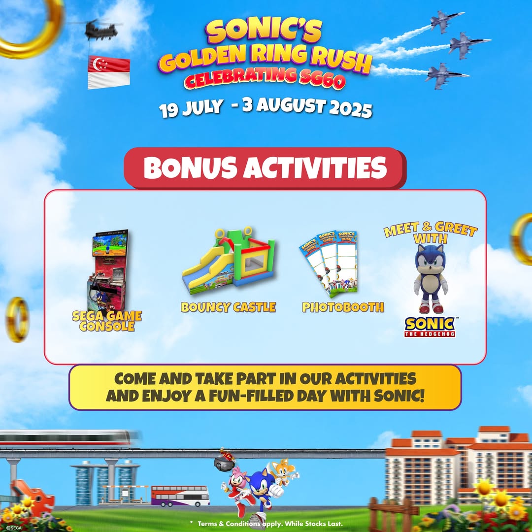 An exciting image promoting Sonic's Golden Ring Rush event.
