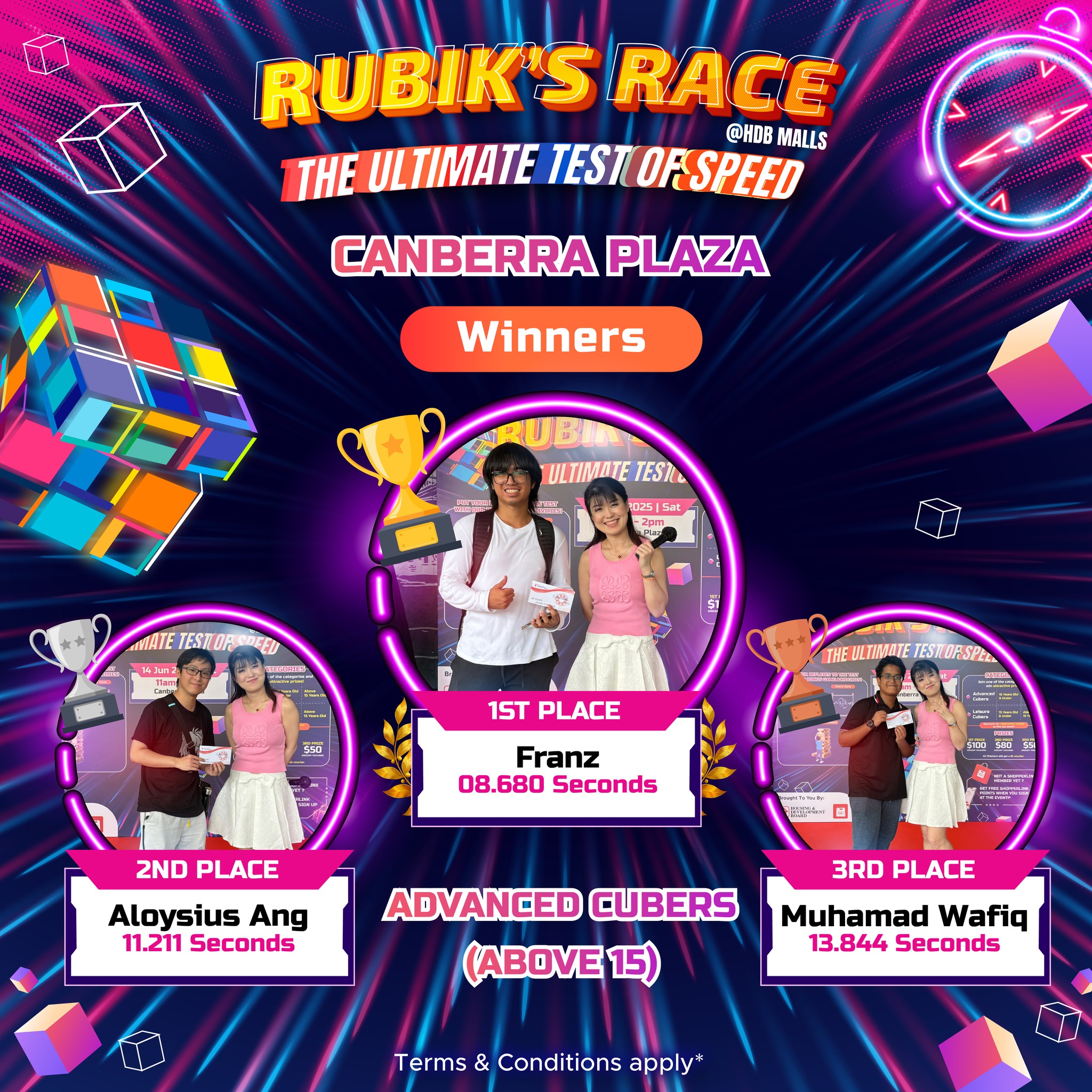 Thrilled participants at the Rubik's Race competition