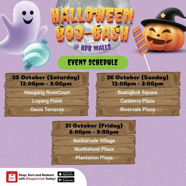 People enjoying Halloween-themed activities at a mall event