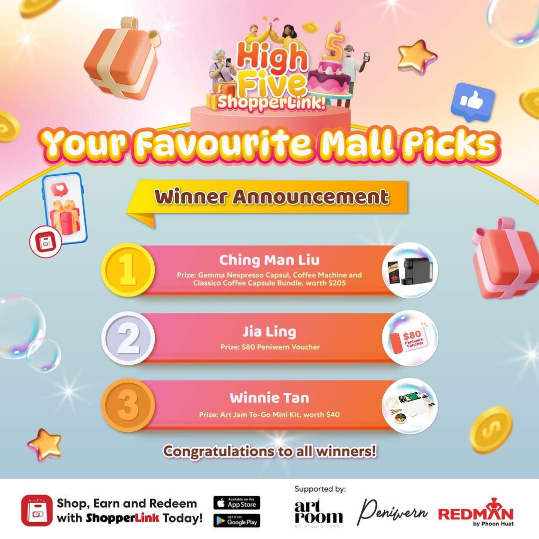 ShopperLink 5th Birthday Contest Winners Announced at Canberra Plaza