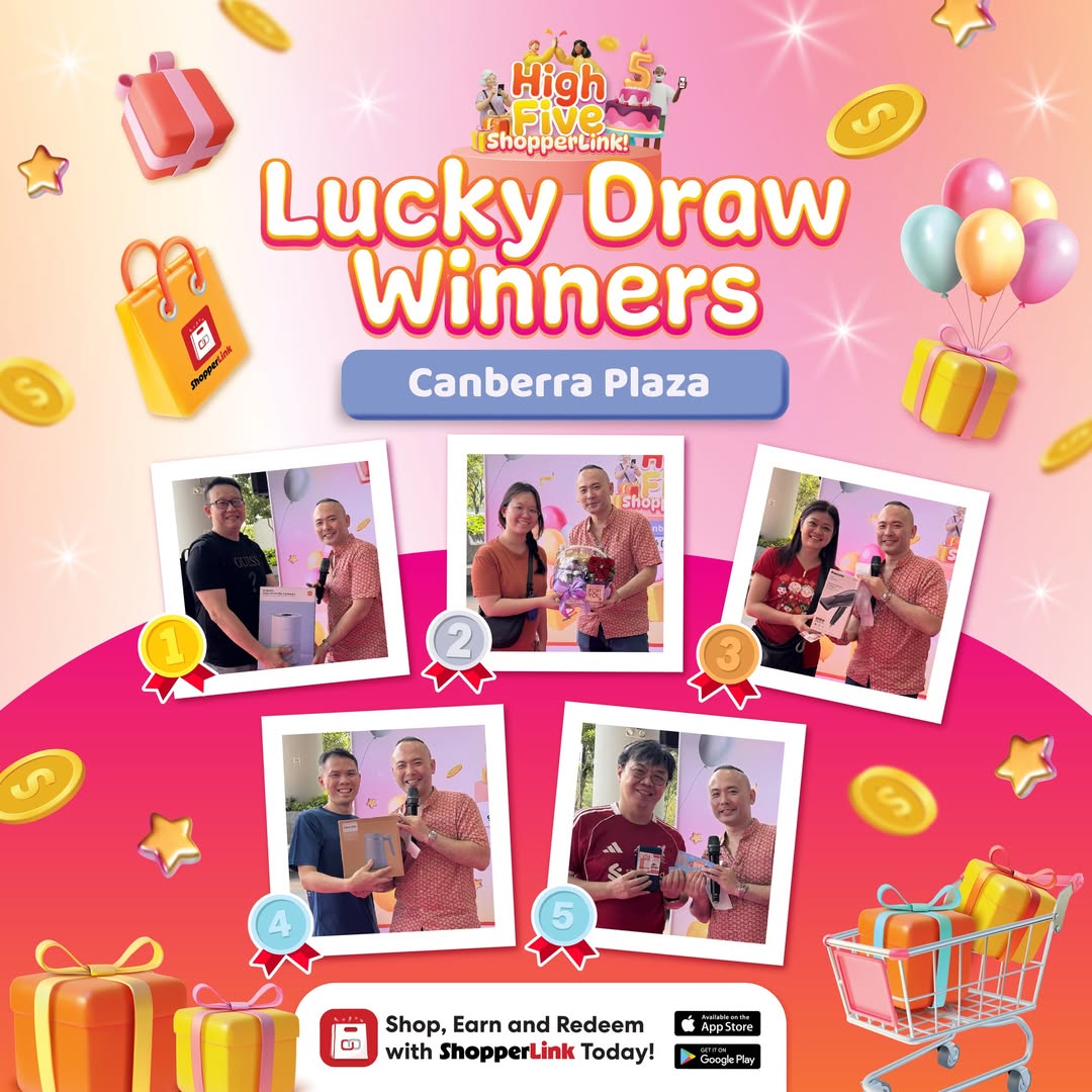 High Five ShopperLink Lucky Draw Winners Announced at Canberra Plaza