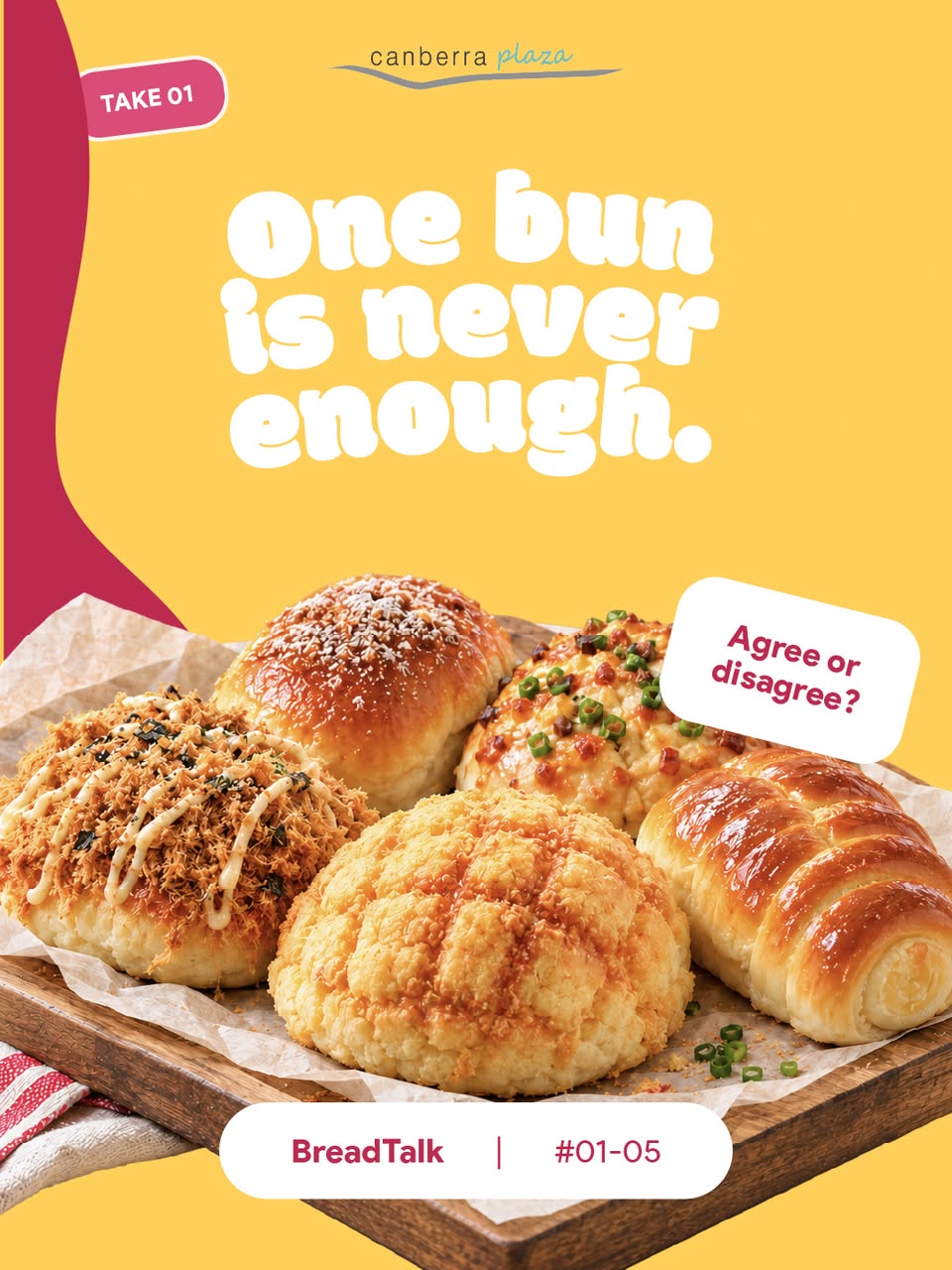 BreadTalk buns at Canberra Plaza