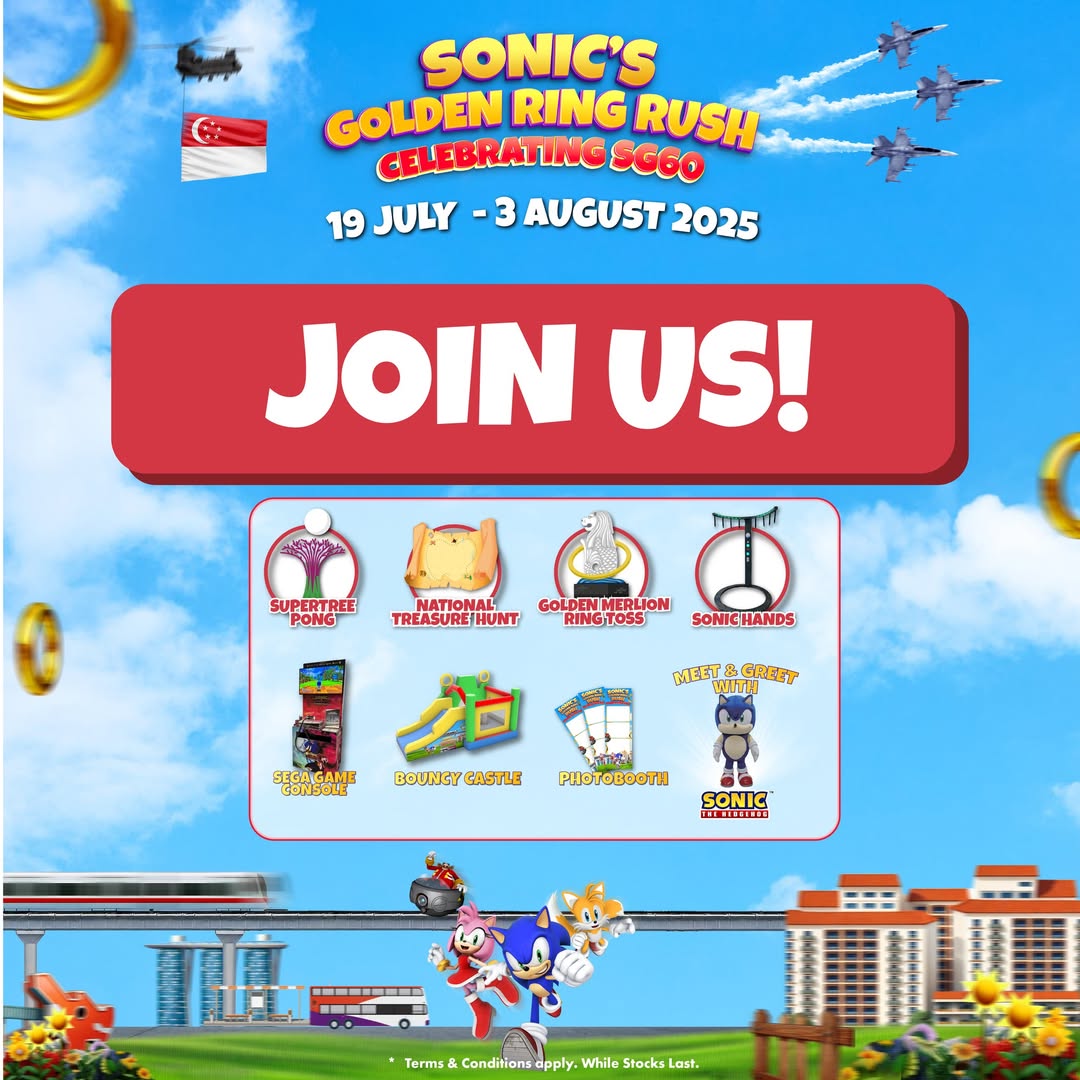 Families enjoying Sonic's Golden Ring Rush event