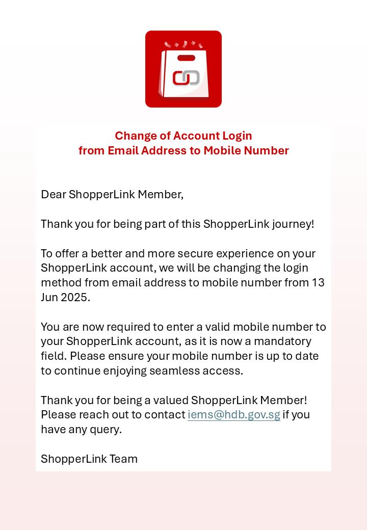 ShopperLink Mobile Login Update