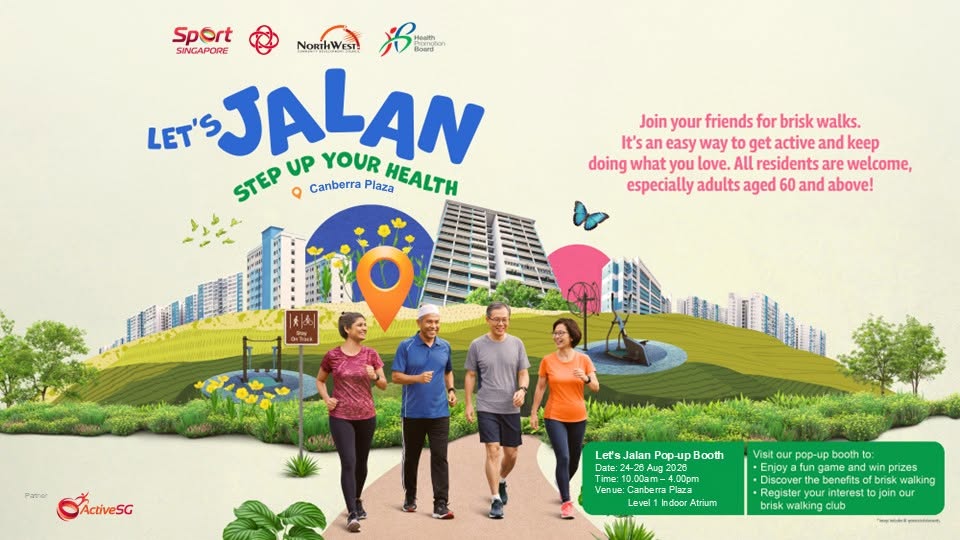 Let's Jalan Brisk Walking Pop-Up at Canberra Plaza, 24-28 Aug 2026