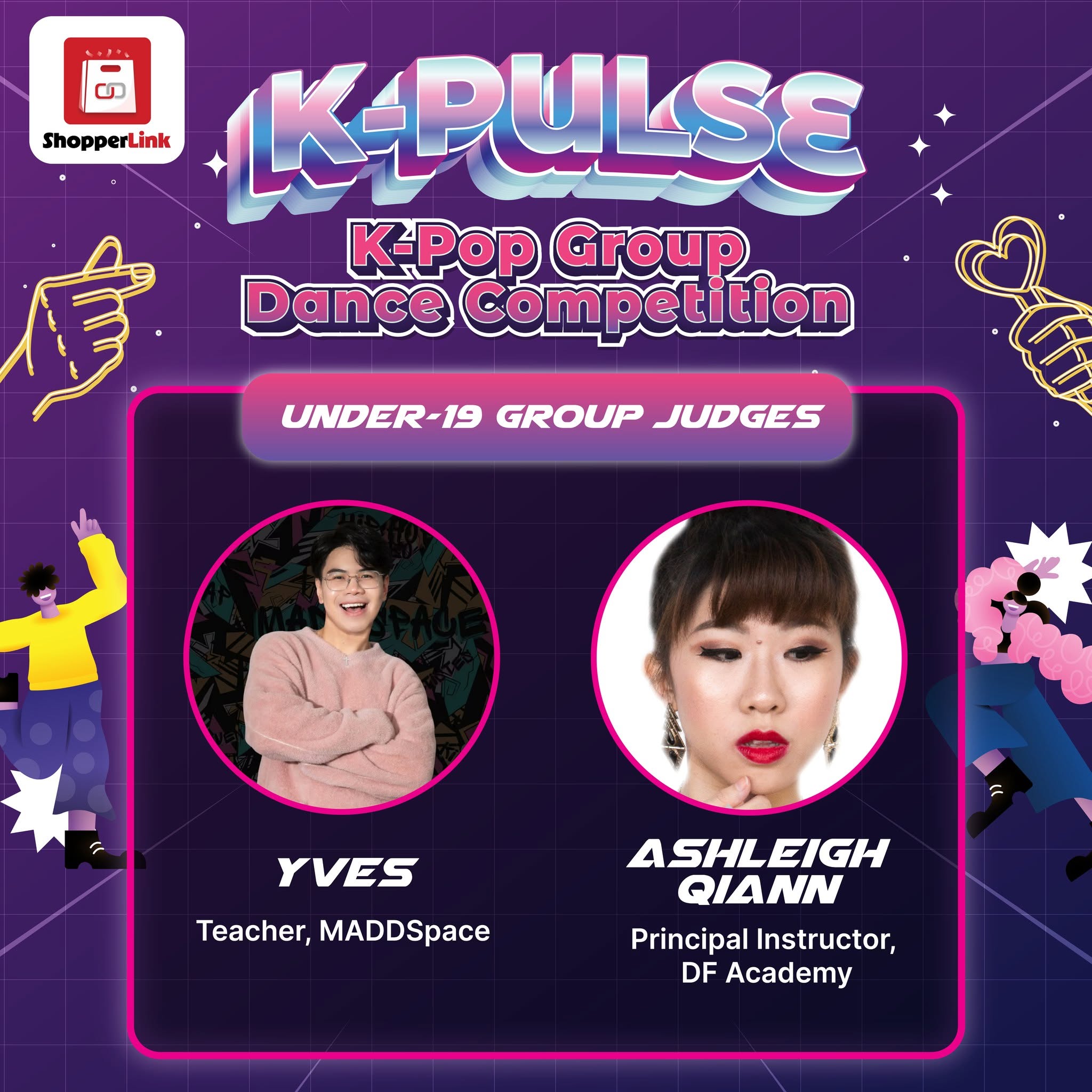 K-PULSE 2026 Under-19 Group judges Yves and Ashleigh Qiann