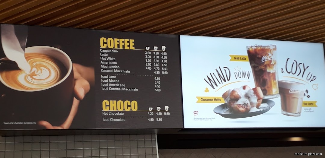 McDonald's Canberra Plaza - Menu