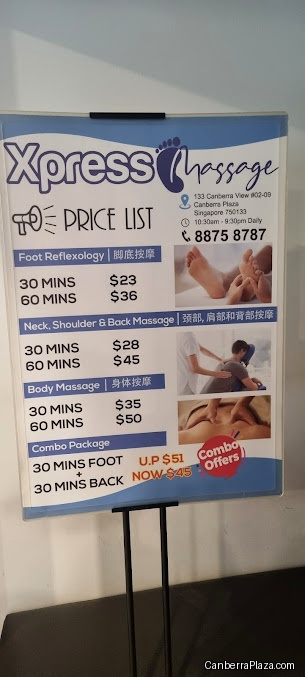 Xpress Massage @ Canberra Plaza