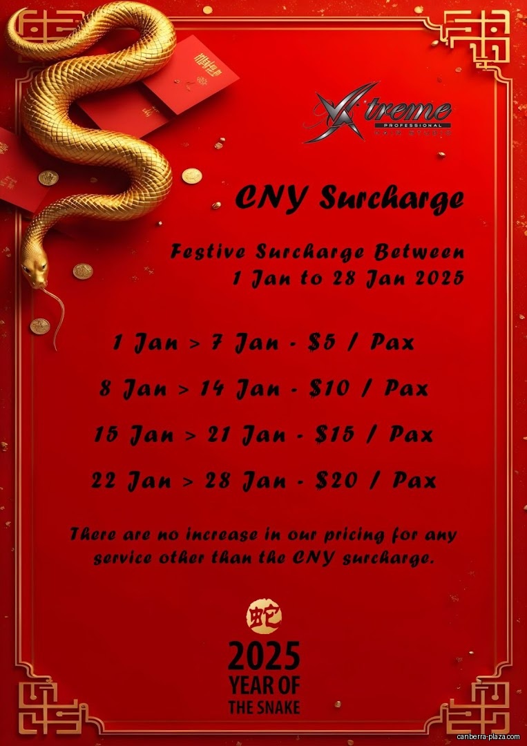 Xtreme Professional Hair Studio - Canberra - Menu